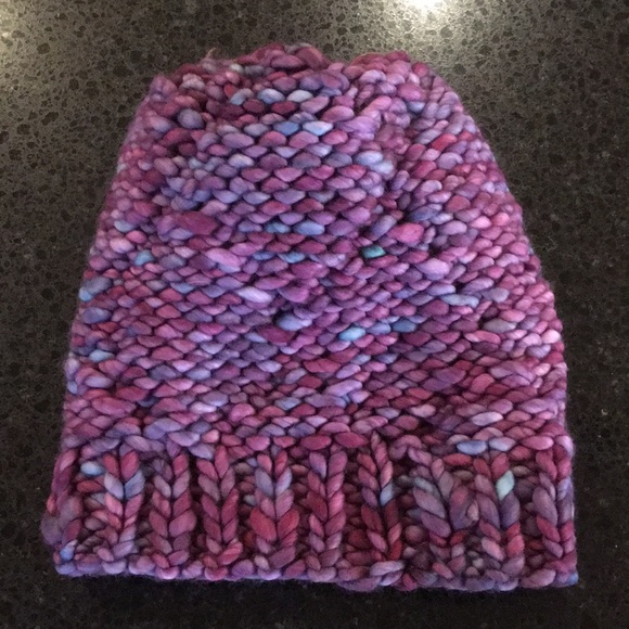 Hand Knit Merino Wool Beanie Hat With Faux Fur Pom main image 5